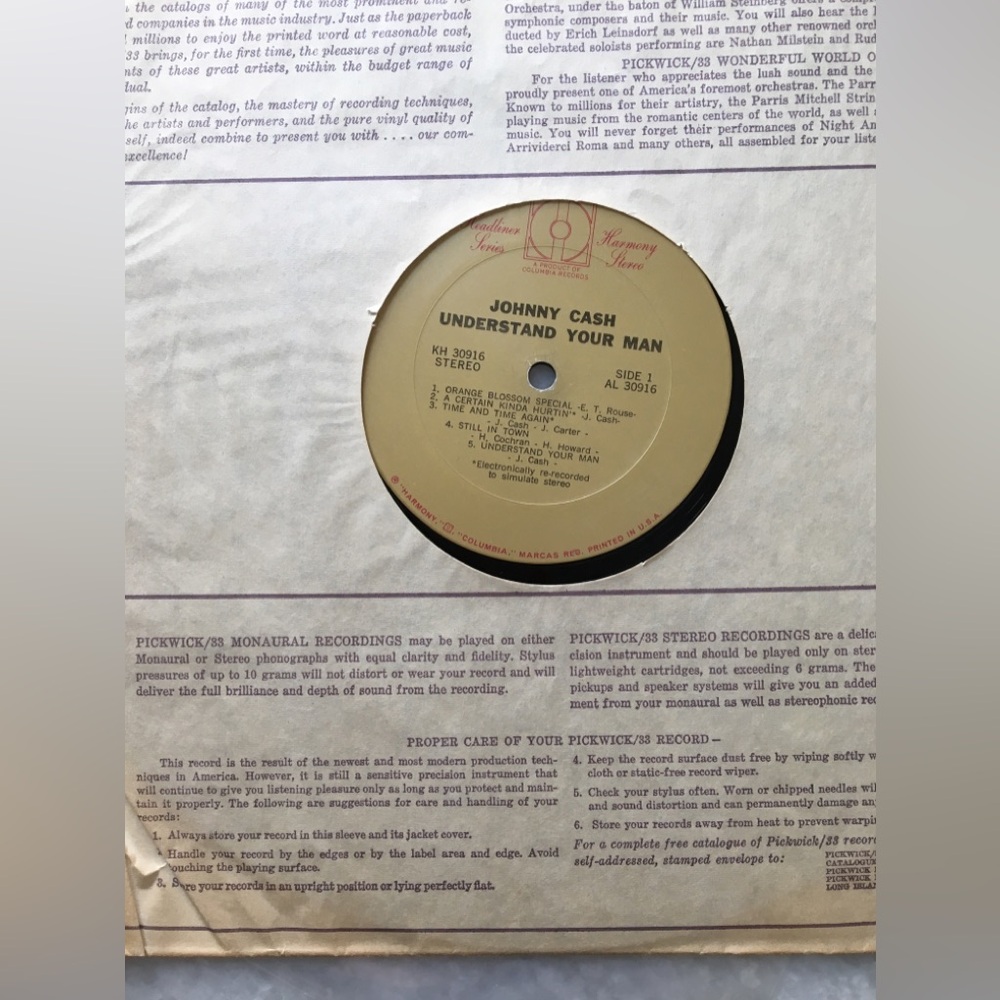 Johnny Cash 'Understand Your Man' Vinyl Record - Picture 9 of 13